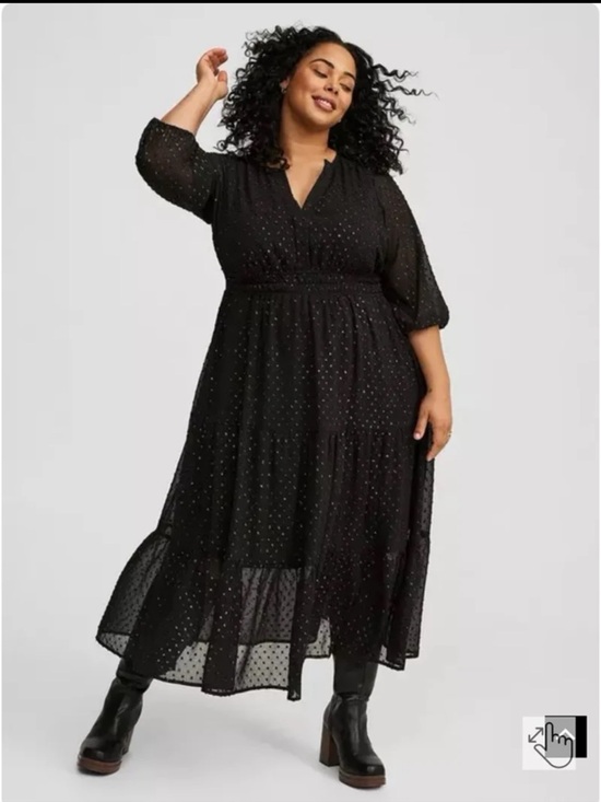 torrid Dresses & Skirts - NWT TORRID Y-Neck Polka Dot Maxi Dress size 1 or 1XL